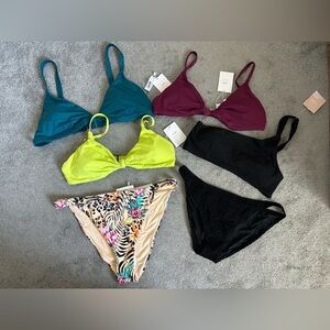 Andie Swim Bundle 4 Tops 2 Bottoms Size XL Wyndwood Santorini Caicos Tropical